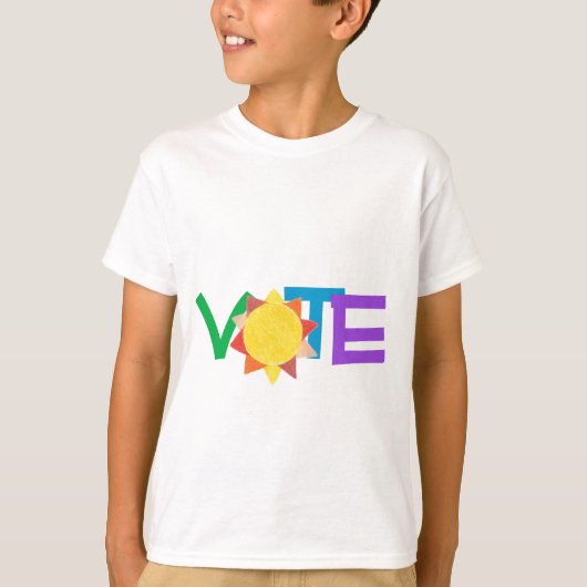 Vote With Sun / Rainbow GOTV Vote Shirt  Tシャツ (正面)
