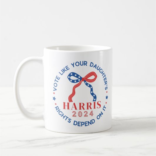 Vote Your Daughter's Rights Harris 2024 コーヒーマグカップ (左)