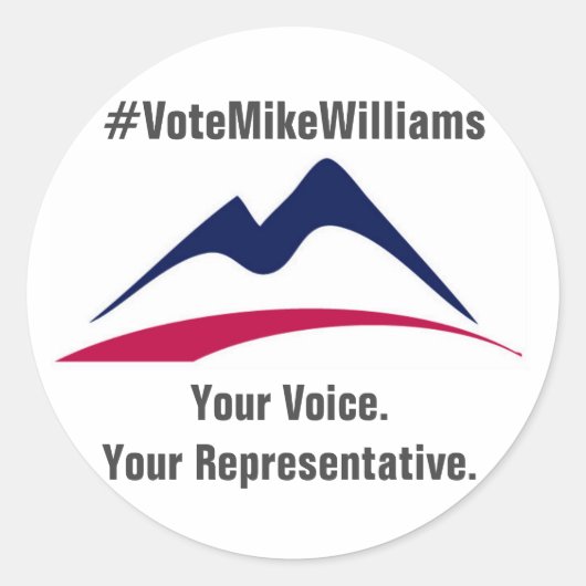#VoteMikeWilliams 20パックのシール ラウンドシール (正面)
