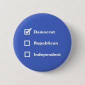 Voter Democrat Republican Independent Check Mark 缶バッジ (正面)