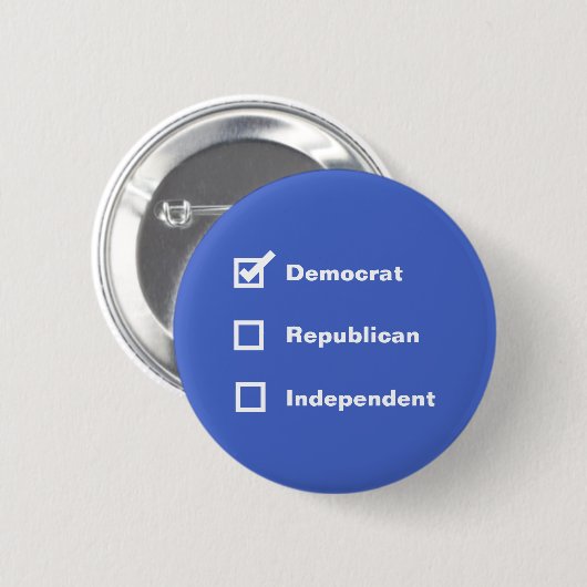 Voter Democrat Republican Independent Check Mark 缶バッジ (正面&裏面)