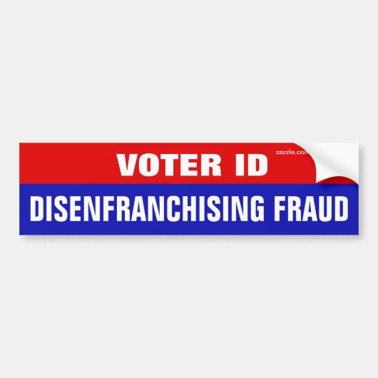 Voter ID Is Disenfranchising Fraud バンパーステッカー (正面)