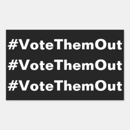 #VoteThemOut白い文字で黒い政治 長方形シール