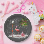 Votos de Natal de Flamingo ペーパープレート (パーティー)