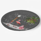 Votos de Natal de Flamingo ペーパープレート (アングル)