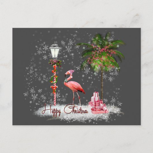 Votos de Natal de Flamingo ポストカード (正面)