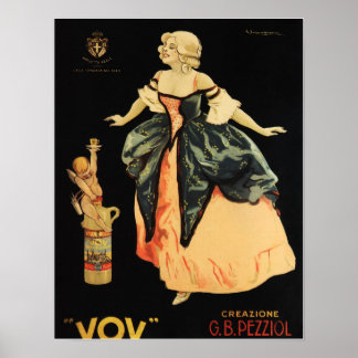VOV 1900ペジオールPADOVAアルコイタリアンールリキュール旧 ポスター