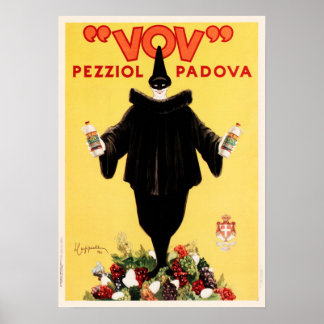 VOV PEZZIOL PADOVAイタリア酒Cappielloアールデコ ポスター