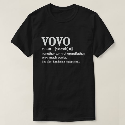 Vovoの定義おもしろいはクールGrandpa Gift Tシャツ (デザイン正面)
