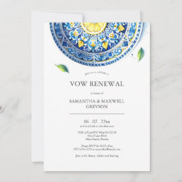 Vow Renewal Anniversary招待状Blue and Yello 招待状