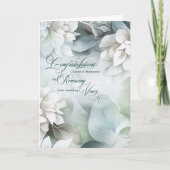 Vow Renewal Congratulations White Magnolias Custom カード (正面)