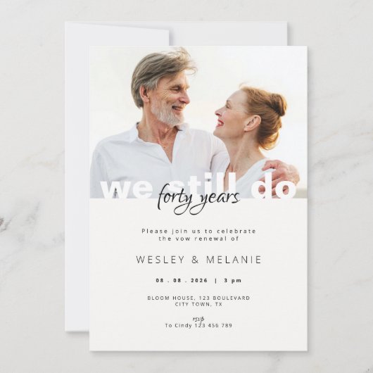 Vow Renewal Invitation - We Still Do with Photo 招待状 (正面)