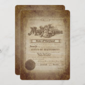 Vow Renewal Vintage Wedding Certificate 招待状 (正面/裏面)