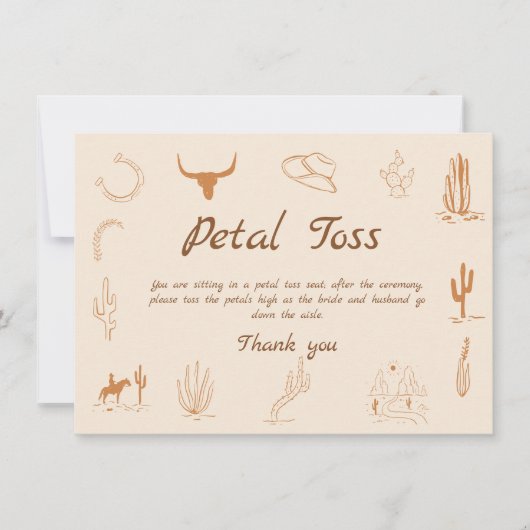 Vowboy western Wedding Send Off Petal Toss Card 招待状 (正面)