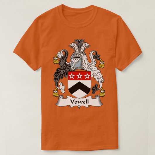 Vowell Coat of Arms Family Crest Tシャツ (デザイン正面)