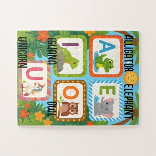 Vowels Learning Puzzle for Kids ジグソーパズル (横)