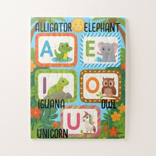Vowels Learning Puzzle for Kids ジグソーパズル (縦)