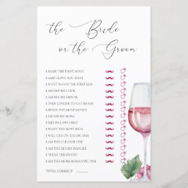 Vowsの前に誰のVinoを推測ブライダルシャワーゲーム