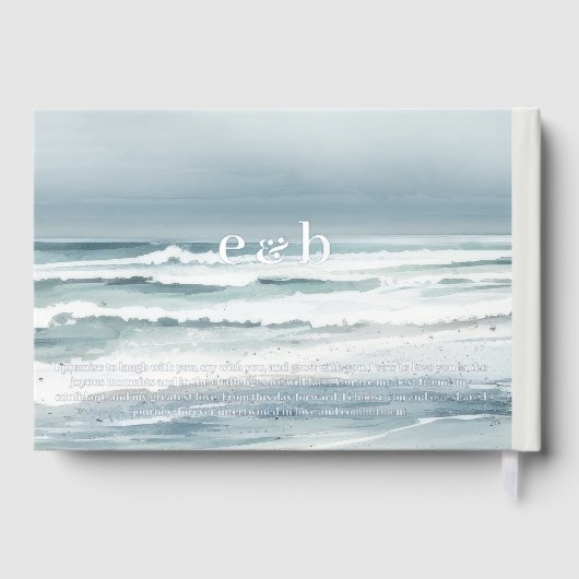 Vows Coastalエレガントのモノグラ結婚ム ゲストブック (裏面)