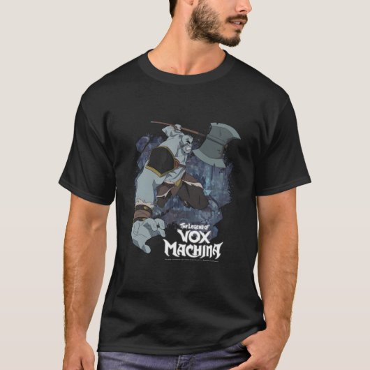 Vox Machina Grogの伝説の強い顎とAx Tシャツ (正面)
