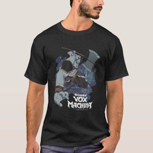 Vox Machina Grogの伝説の強い顎とAx Tシャツ (正面)
