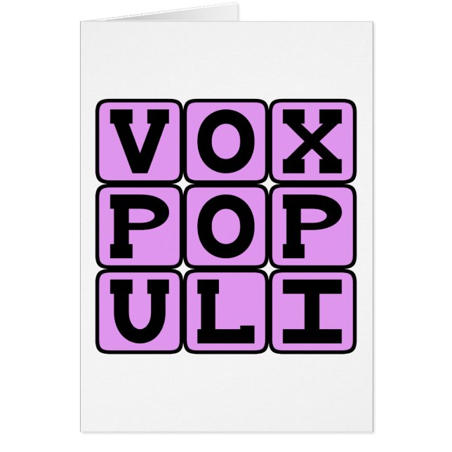 Vox Populi（大衆の声） ラテン語のフレーズ (正面)