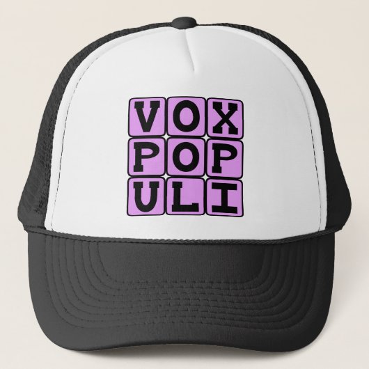 Vox Populi(大衆の声)、ラテン語のフレーズ キャップ (正面)