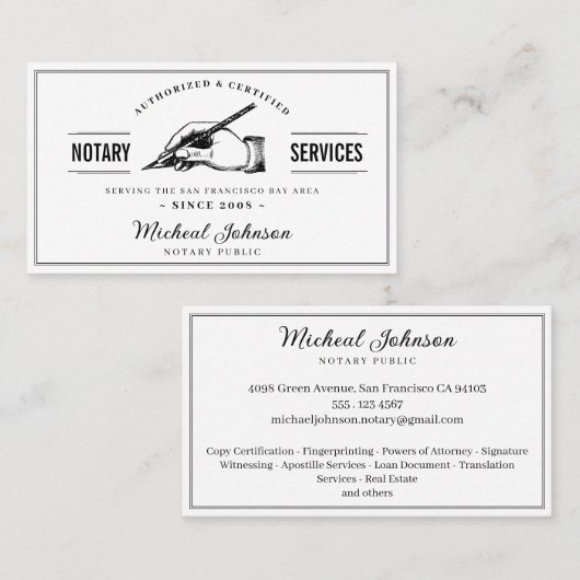 Voxnisesサービスプロフェッショナルヴィンテージのカスタマイズ 名刺 (正面/裏面)