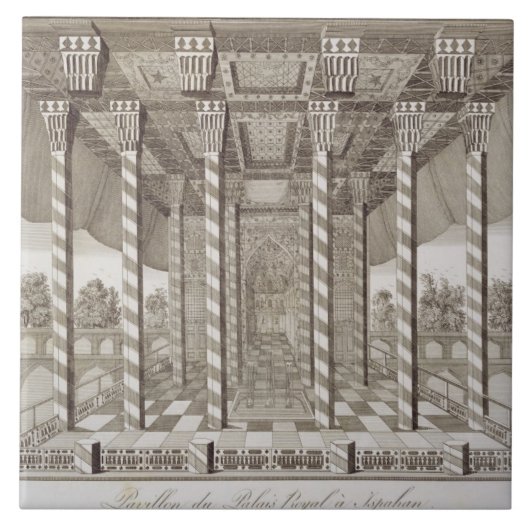 「Voyからのイスファハンの王宮のパビリオン、 タイル (正面)