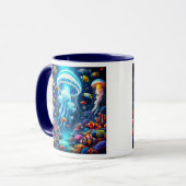 Voyage poétique au cœur des fonds marins. マグカップ (正面左)