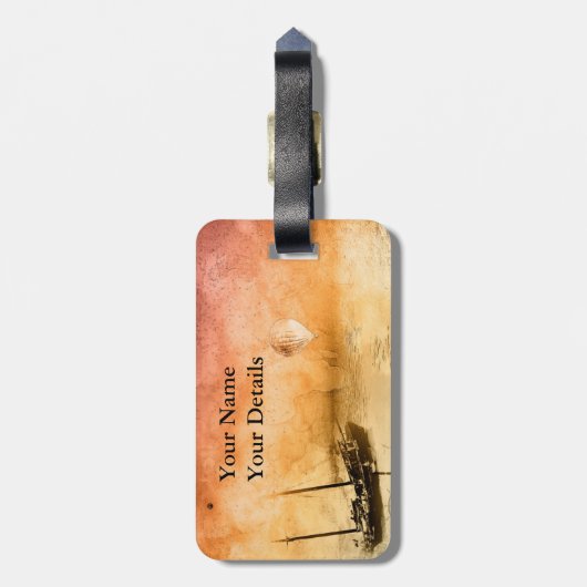 Voyage Steampunkラゲッジタグパーソナライズされた ラゲッジタグ (裏面縦)