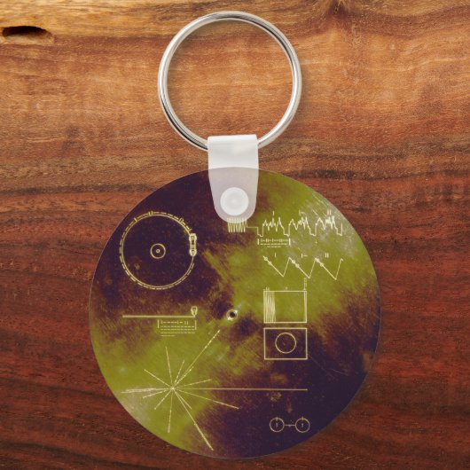 Voyager 1と2地球の黄金記録音 キーホルダー (正面)