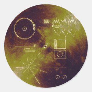 Voyager 1と2地球の黄金記録音 ラウンドシール