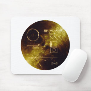 Voyager 1 + 2 Sounds of Earth Record金ゴールドカバー マウスパッド