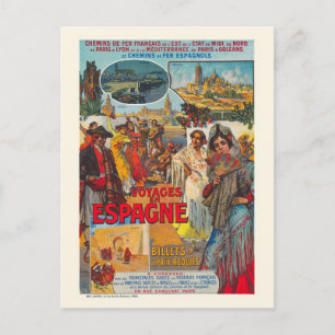 Voyages en Espagne Vintage Poster 1920s ポストカード