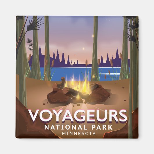Voyageurs国立公園 ミネソタ州トラベルポスター マグネット (正面)