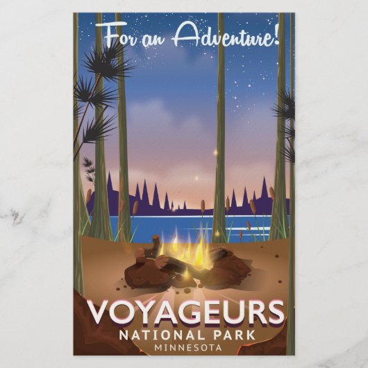 Voyageurs国立公園 ミネソタ州 トラベルポスター 便箋 (正面)