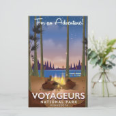 Voyageurs国立公園 ミネソタ州 トラベルポスター 便箋 (スタンド正面)