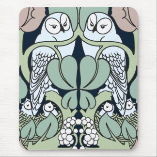 Voyseyアールヌーボーのフクロウの巣パターンマウスパッド マウスパッド