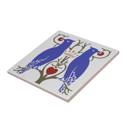 Voysey Love Birds Ceramic TIle (Bright) タイル (側面)