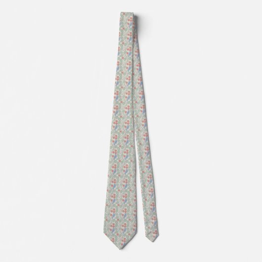 Voysey's Birds in Fruit Tree Neck Tie ネクタイ (正面)