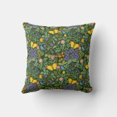 Voysey's Garden Forest Green背景 クッション (裏面)