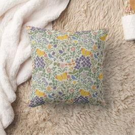 Voysey's Garden Natural Background クッション