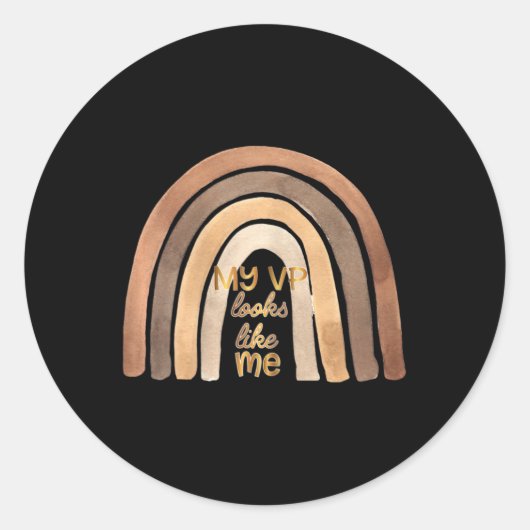 Vp Like Me Kamala Harris Child Girl Rainbow ラウンドシール (正面)
