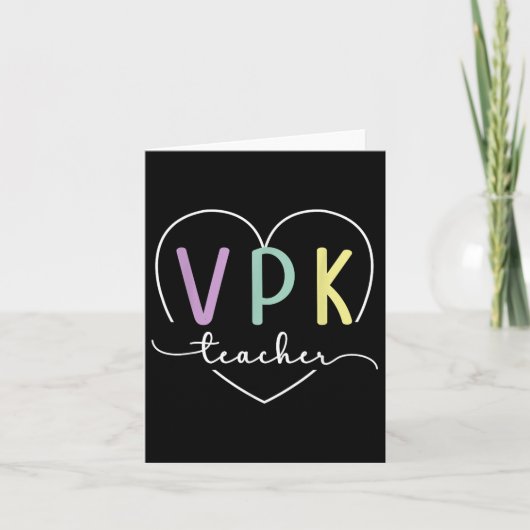 Vpkの初日先生ハート新学期Vpk カード (正面)