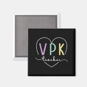Vpkの初日先生ハート新学期Vpk マグネット (正面/裏面)