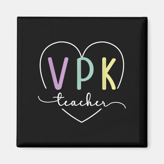 Vpkの初日先生ハート新学期Vpk マグネット (正面)