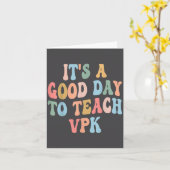 Vpk Teacher Back To School First Day Of Vpk Teache カード (黄色い花)