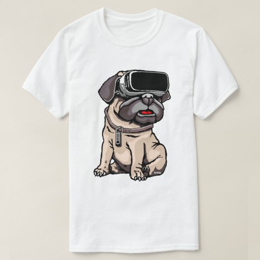 VRのパグ Tシャツ (デザイン正面)