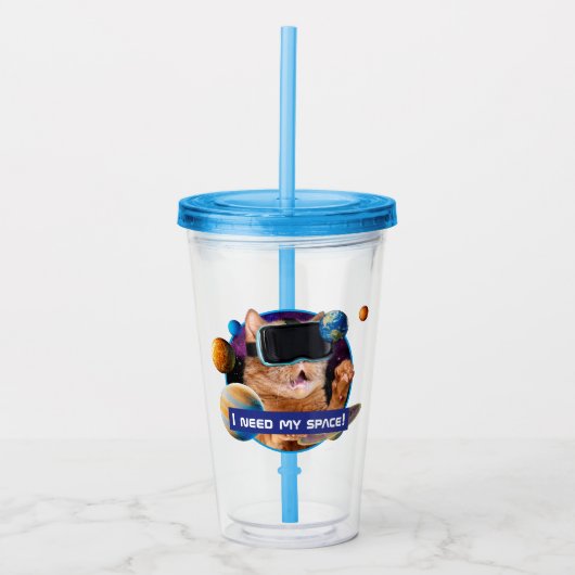 VRキャットイン宇宙 アクリルタンブラー (正面)